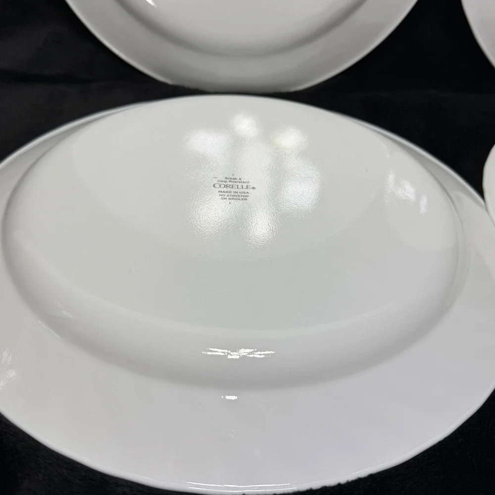 Corelle ENHANCEMENTS Winter Frost White Swirl Dinner Plates‎ 10